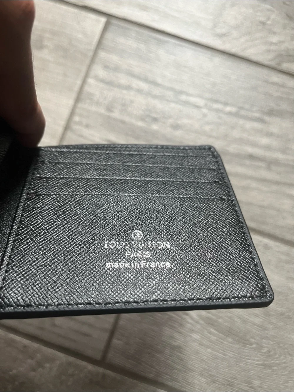 Louis Vuitton Black Embossed Monogram Card & Key Holder